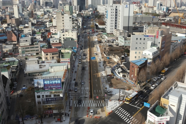 광주시는 광산길을 기존 일방 2차로에서 왕복 5차로로 확장해 3일 개통한다고 밝혔다. (사진=광주광역시)